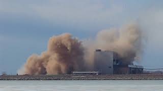 OPG Nanticoke Smokestacks fall down on Feb 28 2018 [upl. by Felizio634]