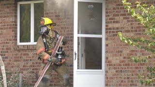 PREARRIVAL Firefighters arrive to a working house fire Northampton PA 082717 [upl. by Graham]