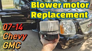 20072014 Chevy  GMC blower motor replacement Tahoe Yukon Silverado Suburban and Sierra [upl. by Arvell]