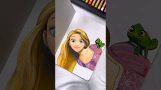 ASMR drawing Rapunzel asmrart drawing sketchbook disney art coloredpencils [upl. by Esyli890]