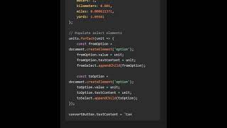 Creating a unit converter in JavaScript  easy coding programming techtips javascript explore [upl. by Strepphon53]