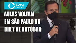 Doria anuncia volta às aulas do ensino médio no dia 7 de outubro [upl. by Ruggiero]