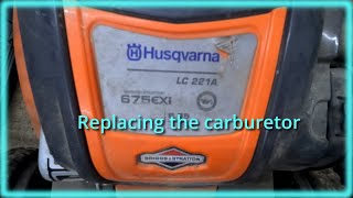 How to Replace the carburetor on Briggs amp Stratton push mower [upl. by Jeb241]