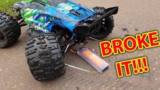 Traxxas ERevo VS XMaxx BROKE IT in 30 Seconds [upl. by Nameerf]