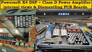 Powersoft X4 DSP amp Class D Power Amplifier internal views amp Dismantling PCB Boards [upl. by Pimbley]