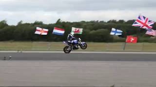 Dave DODGEquot Rogers save following 170mph wheelie at Straightliners World Record Wheelie Event 2018 [upl. by Ahsiuqal]