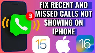 How To Fix Recent And Missed Calls Not Showing On iPhone  Calls Not Showing On iPhone [upl. by Neu]