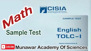 CISIA English TOLC 1 2024  Only Math Sample Test  Model Paper From Question 1 to 10 [upl. by Coshow940]