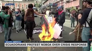 Ecuadorians protest Noboa over crisis response [upl. by Marguerite]