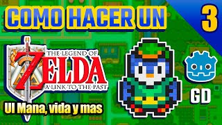 Como hacer un Zelda A link To The Past con Godot 4 GDScript  03 UI Mana vida y mas [upl. by Trilly]