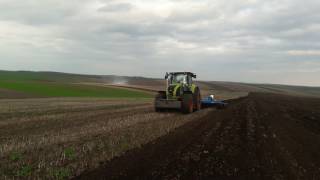 CLAAS AXION 950  стерневий культиватор LEMKEN KRISTALL 9600 [upl. by Einafets]