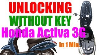 How to unlock Honda Activa 3G seat without key Fully Explained [upl. by Ainigriv862]