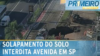 Solapamento de solo interdita Av Gastão Vidigal na zona oeste de SP  Primeiro Impacto 111124 [upl. by Adiell]