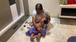 Night massage routine for new born baby for beginners [upl. by Yllas]