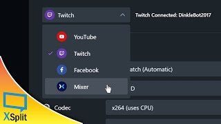 Managing Multiple Stream Accounts  How to stream to Mixer  XSplit Gamecaster v4 Tutorial [upl. by Maurilla668]