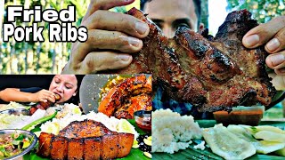 Eche ChabdaNgaojei gi Fried Pork Ribs recipe try taure 🤤 Manipuri Mukbang [upl. by Fira982]