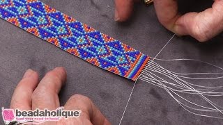 How to Finish Off Traditional Loom Work and Add a Slider Clasp [upl. by Eidur]