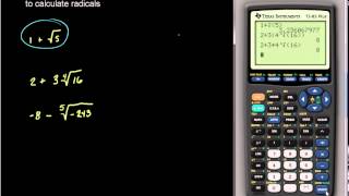 Evaluating Radical Expressions Using the TI83plus and TI84 Family of Calculators [upl. by Slin96]