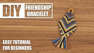 Chevron Diamond Keyring Friendship Bracelet Knotted Keychain  Easy Tutorial for Beginner [upl. by Nymsaj425]