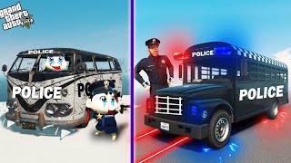 GTA 5  Franklin amp Shinchan Search For Best Police Bus GTA 5 [upl. by Ferrand]