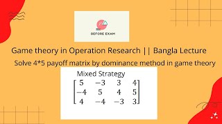 Dominance method  Mixed strategy  in game theory  bangla StatQuery [upl. by Montanez]