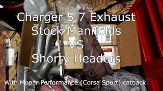 Charger RT JBA Header vs Manifold Sound [upl. by Lareena]