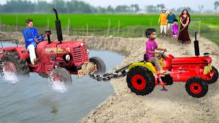 मिनी ट्रैक्टर बचाव ट्रैक्टर Mini Tractor Rescue Moral Stories Comedy Video Hindi Kahaniya Comedy [upl. by Aronal]