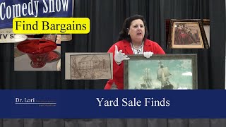 Yard Sale Finds under 8  Prints amp Antique Glass Values by Dr Lori [upl. by Ernesta]