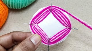 Amazing 3 Beautiful Woolen Yarn Flower making ideas with Paper  Easy Sewing Hack [upl. by Brightman]