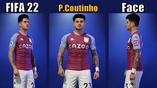 FIFA 22 PCoutinho Face Mod For Pc [upl. by Ahsela]