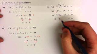 8  Algebra  Ekvationer med parentes [upl. by Wareing377]