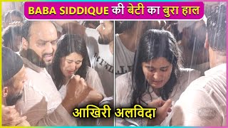 Baba Siddiques Daughter Arshia Heart Breaking Visuals CRIES Badly At Her Fathers Last Rites [upl. by Haskell]