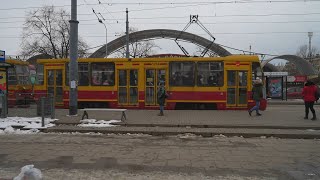 Poland Łódź tram 6 ride from Plac Niepodległości to Piotrkowska Centrum [upl. by Rot]