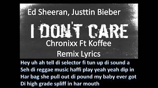 Koffee Ft Chronixx  I Dont Care Remix Lyrics June 2019 Ed Sheeran amp Justin Bieber [upl. by Yesac]