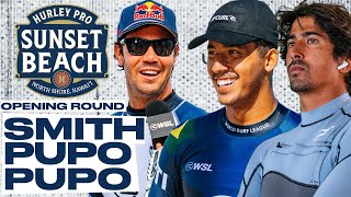 Jordy Smith Miguel Pupo Samuel Pupo  Hurley Pro Sunset Beach 2024  Opening Round [upl. by Anderson]