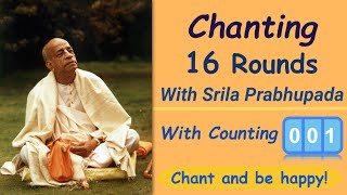 Srila Prabhupada Chanting Hare Krishna Mahamantra 16 rounds 1 round 725 m [upl. by Bork545]