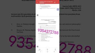 MPSE 003 ENGLISH MEDIUM SOLVED ASSIGNMENT 202425  FOR PDF WHATSAPP ON 9354372788 [upl. by Haronid]