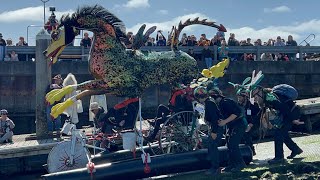 Humboldt Bay water entry full lineup at KINETIC SCULPTURE Race Judge the SPLASH [upl. by Evelyn807]