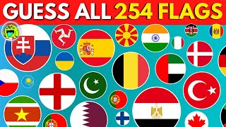 Guess ALL The 254 Flags In The World THE ULTIMATE FLAG QUIZ [upl. by Airdnua]