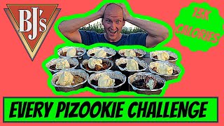 ORDERING EVERY BJS PIZOOKIE  Pizookie Challenge  BJs Pizookie  Cookie Monster Food Challenge [upl. by Yaf]