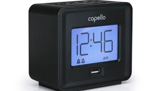 ⏰🕧📱🔋Battery amp SetupCapello Alarm Clock with USB PortBlackModel CA10 [upl. by Kiersten251]