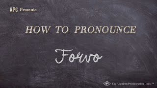 How to Pronounce Forvo Real Life Examples [upl. by Dagny97]