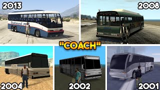 COMPARING COACH FROM VERY GTA GAME GTA V GTA 4 GTA SAN GTA VC GTA 3 [upl. by Silvia465]