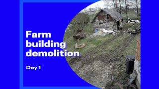 Farmhouse Demolition Day 1 Clearing around  Home Renovation Episode 9 [upl. by Slayton]