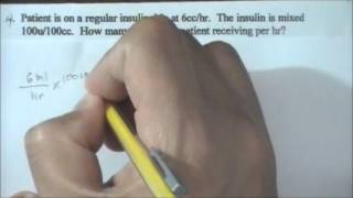 Insulin infusion find uhr DO mlhr SH uml Dimensional Analysis dosage calculation [upl. by Nivart]