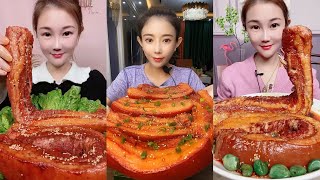 ASMR SOSLU ÇİN YEMEKLERİ SPICY CHINESE FOOD 吃辛辣的中国菜 Pork Belly 🍖MUKBANG 먹방 🌶 [upl. by Nitsud584]