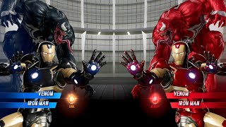 Black Iron Man amp Venom vs Carnage amp Iron Man Fight  Marvel vs Capcom Infinite [upl. by Ennahgem]