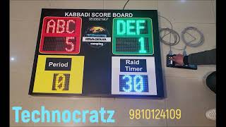 Kabaddi Scoreboard 3x4 feet with raid timer By Technocratz New Delhi 9810124109 [upl. by Iorgos]