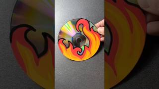 Drawing on a CD Disk Fire🔥 Flame🔥🔥🔥✨ disc art fire flame satisfying abstraction shorts [upl. by Mccully360]