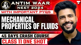 Mechanical Properties of Fluids  One Shot  Important PYQs  NEET 202425  Prateek Jain [upl. by Aran666]